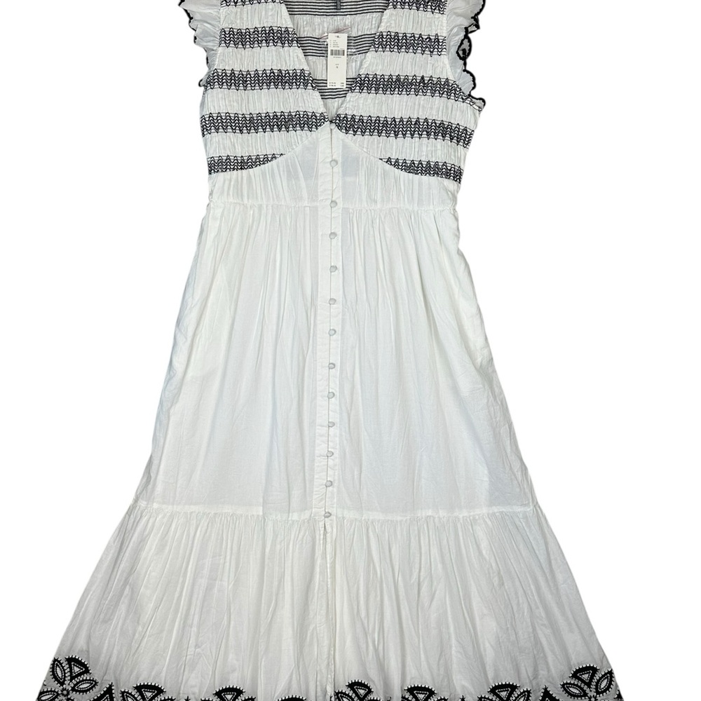 Anthropologie The Peregrine Midi Dress: Embroidered Smocked Edition Size M - Picture 3 of 13
